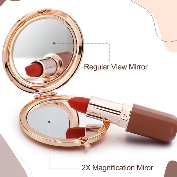 Rhinestone Double Sided Inspirational compact mirrors w/Pouch - Picture 5 of 7